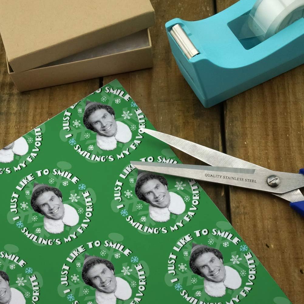 GRAPHICS & MORE Elf Movie I Just Like to Smile Gift Wrap Wrapping Paper Rolls