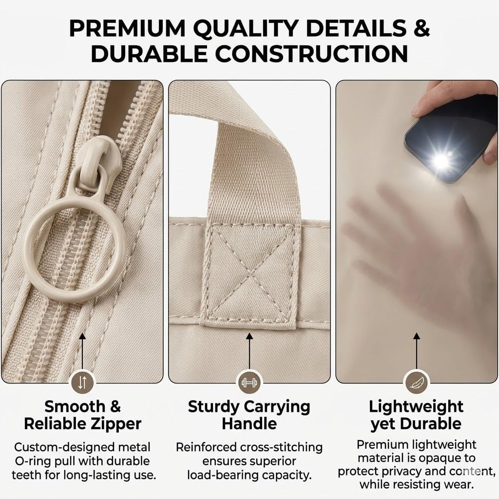 6 Pcs Shoe Bags for Travel - White Travel Shoe Bag Set with Zipper and Handle, Shoe Organizer Bags for Suitcase, Gym, Carry On, Sneakers, Heels and Toiletries