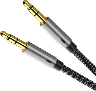 Ruaeoda Sweatproof 3.5mm Aux Cable 3ft Nylon Braided Male to Male HiFi Audio Cord for Headphones Car Stereo Speakers