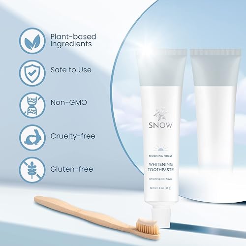 Miniatura 2 de Snow Pasta de dientes blanqueadora de nanohidroxiapatita - Cuidado bucal con caolín y nano hidroxiapatita pasta de dientes, xilitol para adultos -
