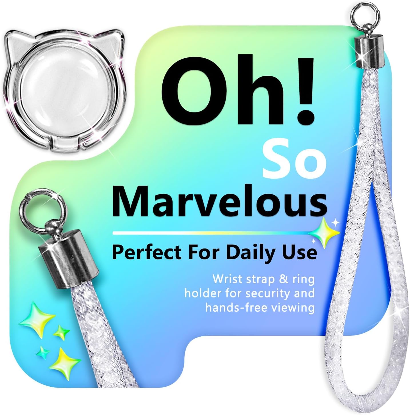 NGB Designed for iPhone 15 Pro-Max Case, Crystal Gem | Glitter Liquid Sparkle Cute Cover for Women Girls Kids | with Tempered Glass Screen Protector & Ring Holder & Wrist Strap - Image 3