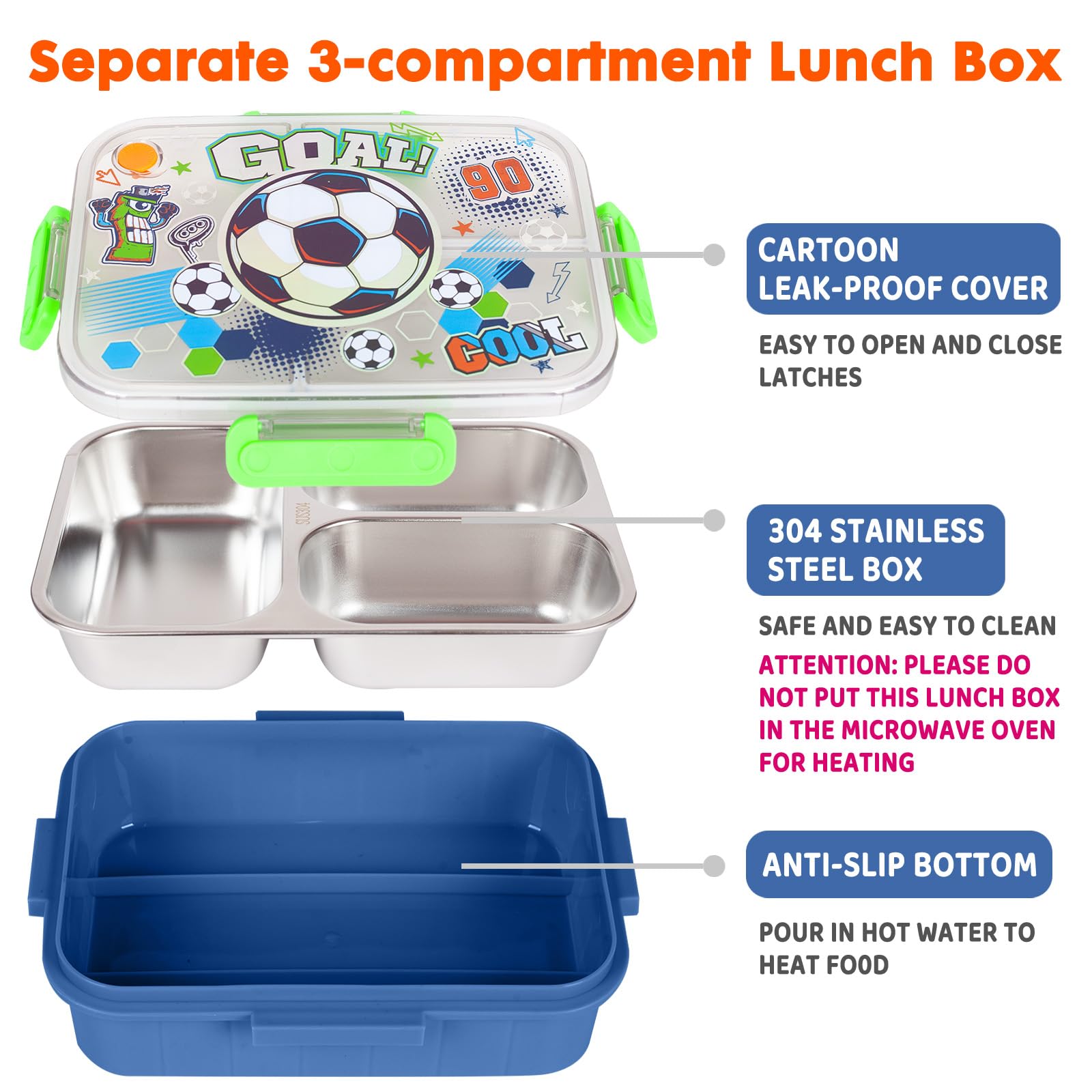 PinkSheep Bento Lunchboxen voor kinderen, 800 ml BPA-vrije lekvrije