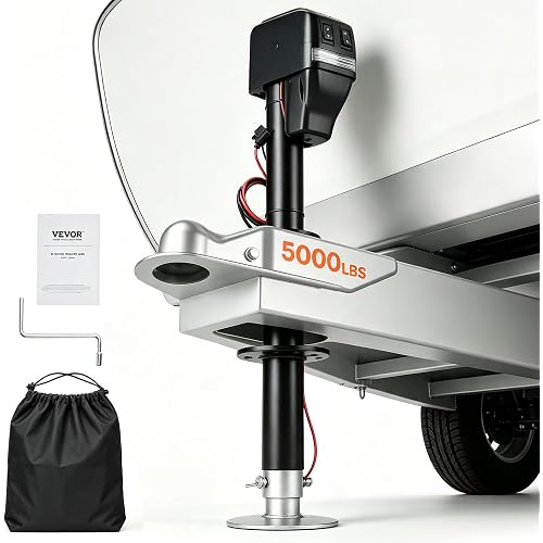 VEVOR Electric Trailer Jack, Power Tongue Jack Weight Capacity 4000 lbs, 9.84"-33.85" Electric Tongue Jack with Waterproof Cover for Lifting RV Trailer, Horse Trailer, Utility Trailer, Yacht Trailer