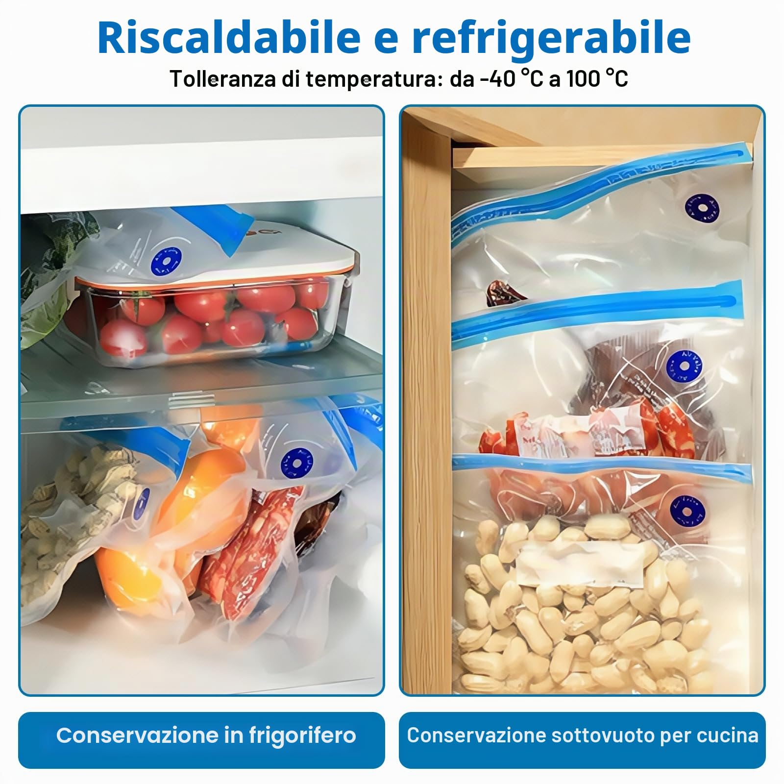 Mini macchina per sottovuoto per alimenti, macchina per sottovuoto per alimenti, macchina per sottovuoto manuale per alimenti, macchina per sottovuoto con 15 sacchetti per sottovuoto, pompa per vuoto