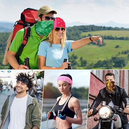 Miniatura 7 de Tarpop 30 unidades de polainas para el cuello, bufanda, banda elástica para la cabeza que absorbe el sudor para mujeres y hombres, deportes, yoga