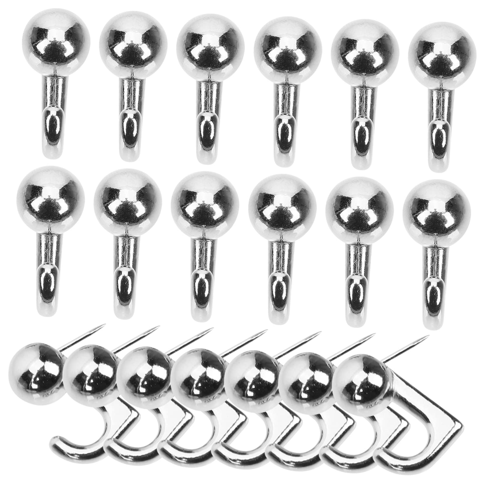 SHINEOFI 120 piezas Gancho Metálico Push Pin con para Colgar Cuadros sin Taladro Duradero para Tableros de Corcho y Paredes de Soporte Seguro para Marcos y Decoraciones
