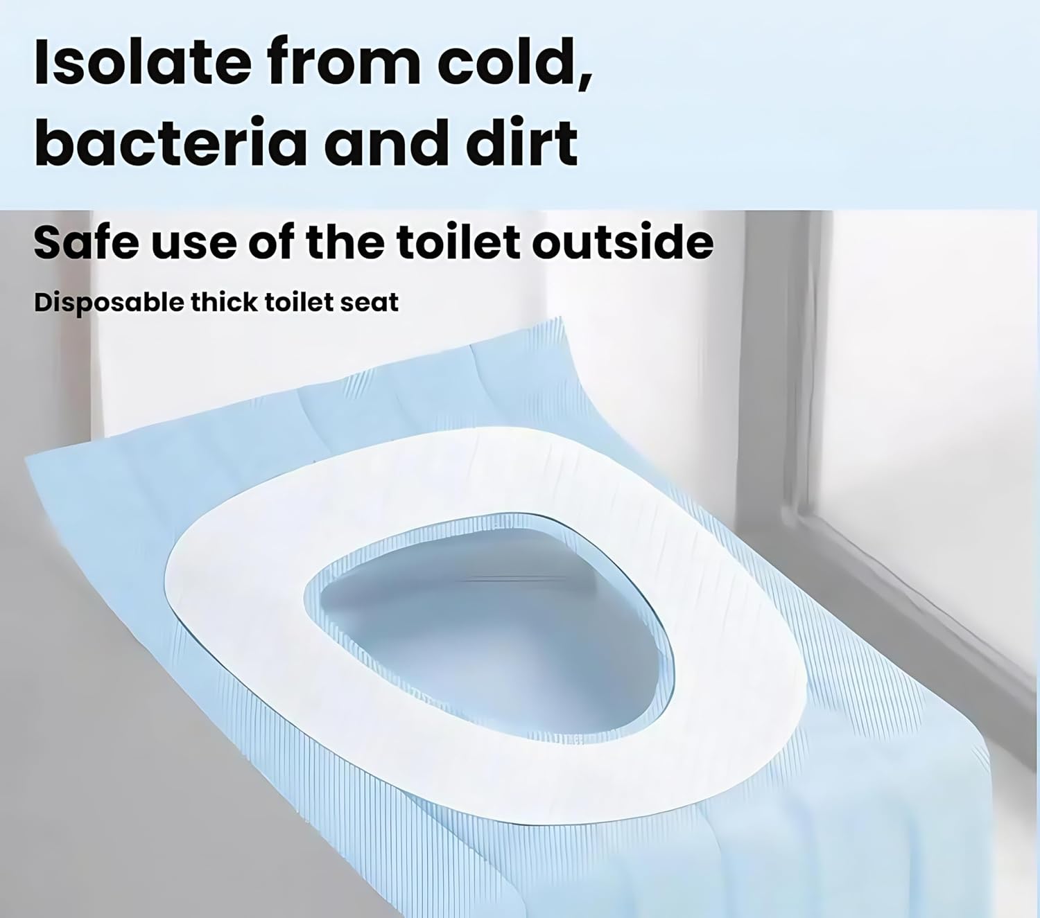 Disposable Toilet Seat Covers, White, 40x60cm, 5-Pack, Individually Wrapped, Universal Fit for U-Shape, O/V-Shape, Square Toilets
