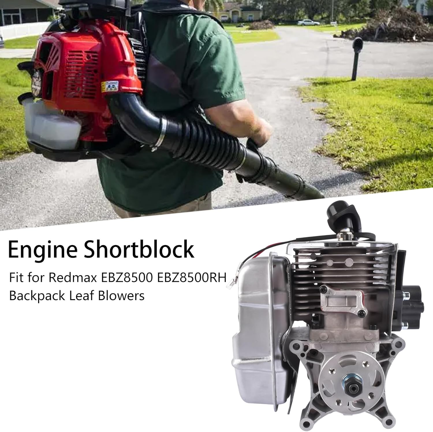 577424401 Complete Engine Shortblock Assembly Replacement for Redmax EBZ8500 EBZ8500RH Short Block Engine Backpack Blowers