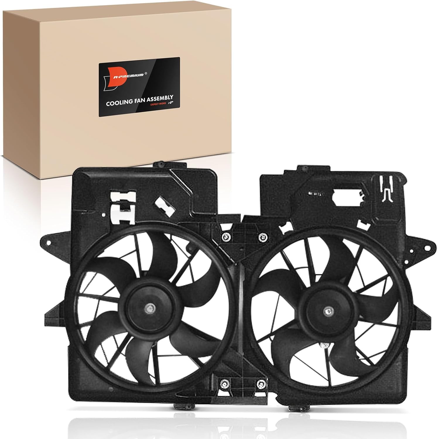 A-Premium Engine Radiator Cooling Fan Assembly Compatible with Select Mazda Models - Tribute 2001 2002 2003 2004 2.0L, Automatic Transmission - Replace# YF1015025J