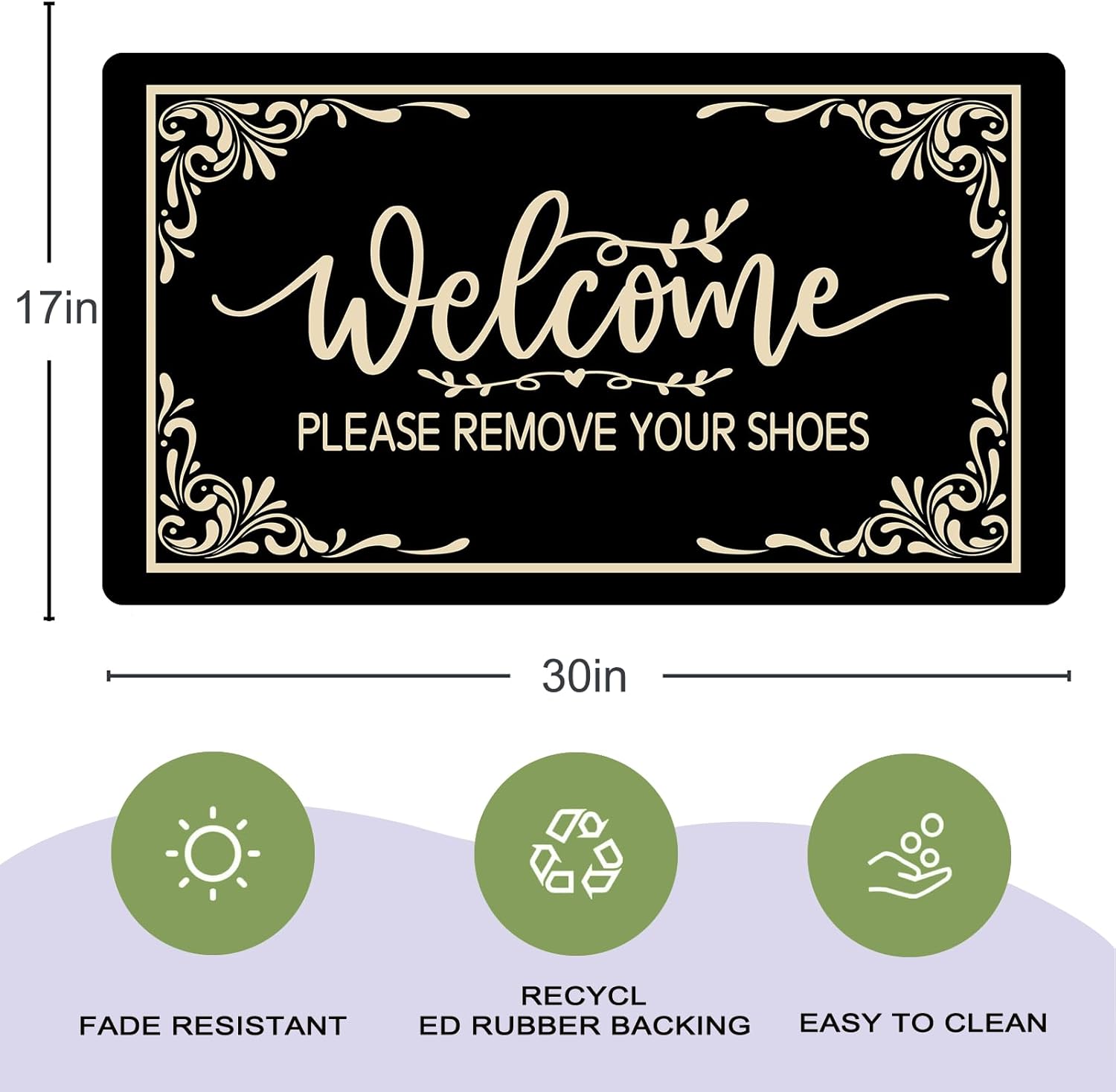 Welcome Funny Door Mat Welcome Please Remove Your Shoes Personalized Doormat with Anti-Slip Rubber Back (30 X 17 inch) Prank Gift Home Decor Area Rugs for The Entrance Way Indoor Novelty Mats