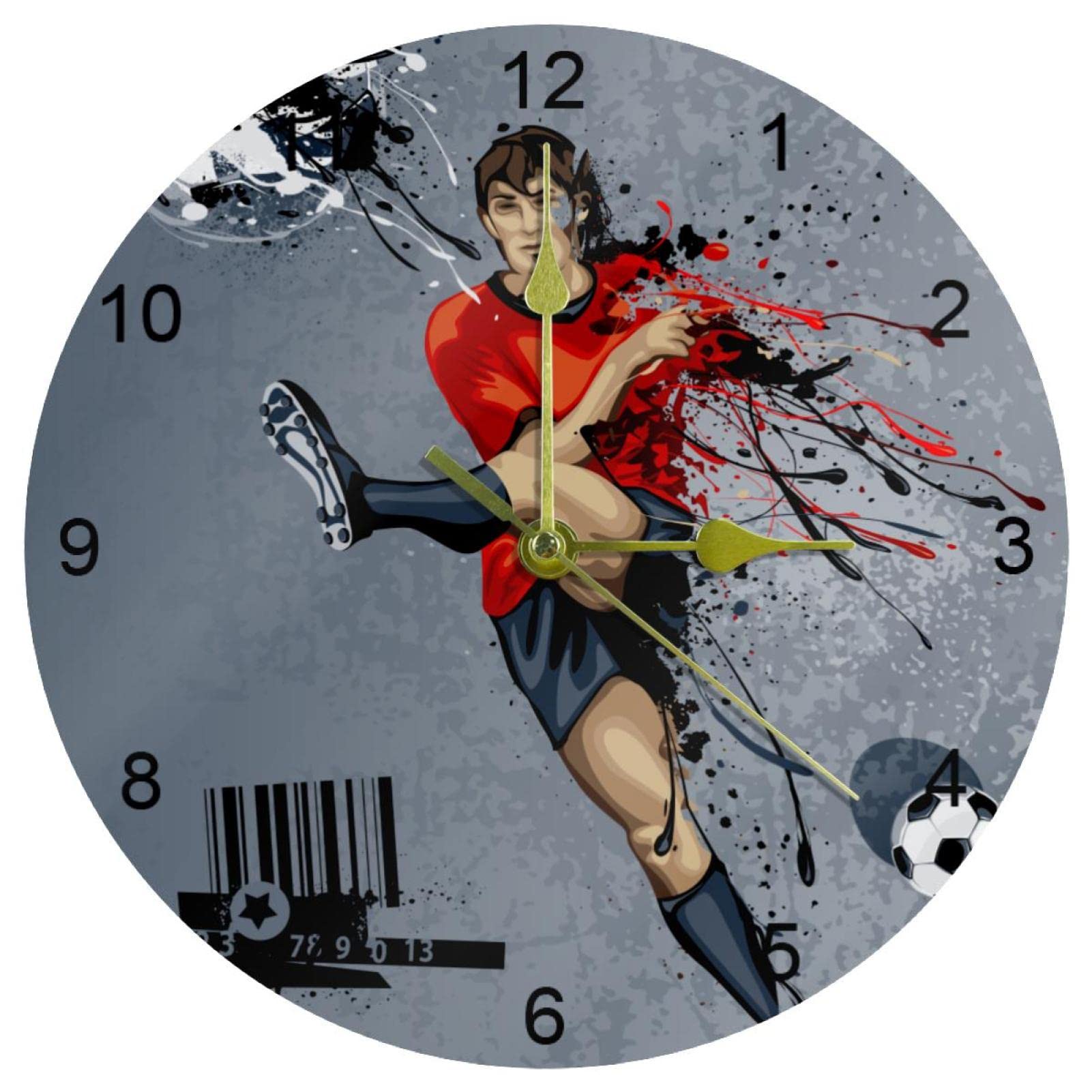 Horloge murale à quartz sans tic-tac avec grands chiffres arabes