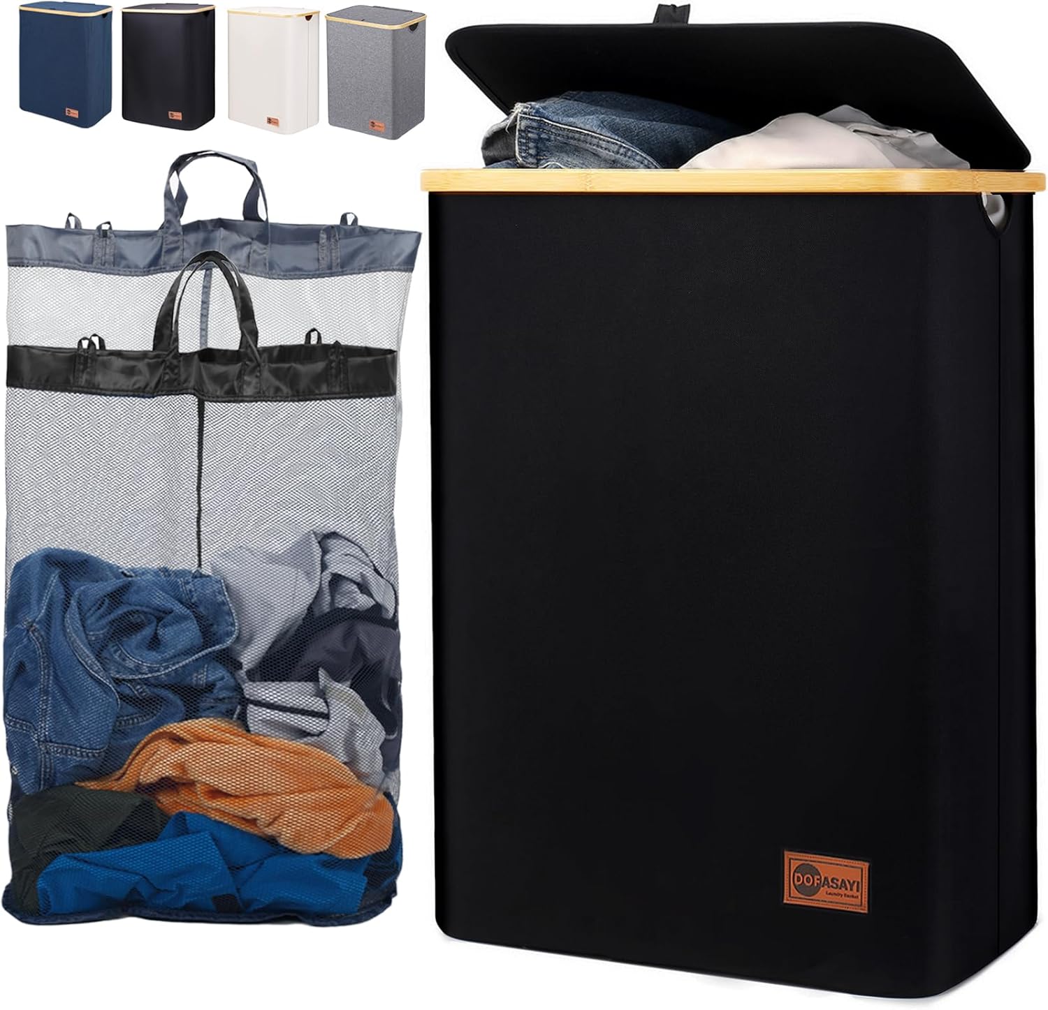 DOFASAYI Laundry Basket - Extra Large Laundry Hamper 2 Section with ...