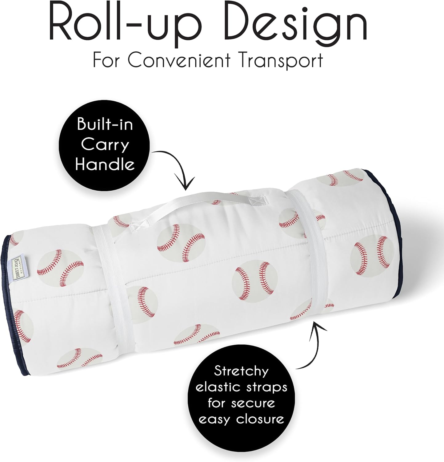 Sweet Jojo Designs Lightweight Toddler Nap Mat with Pillow Daycare Essentials - Kids Sleeping Bag Nap Mats for Preschool & Day Care