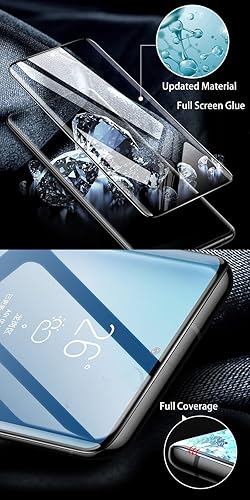 Miniatura 2 de 2 piezas de película de vidrio templado curvado 3D para Samsung Galaxy S23 Ultra 5G de 6.8 pulgadas, HD, transparente, sensible al tacto, desbloqueo