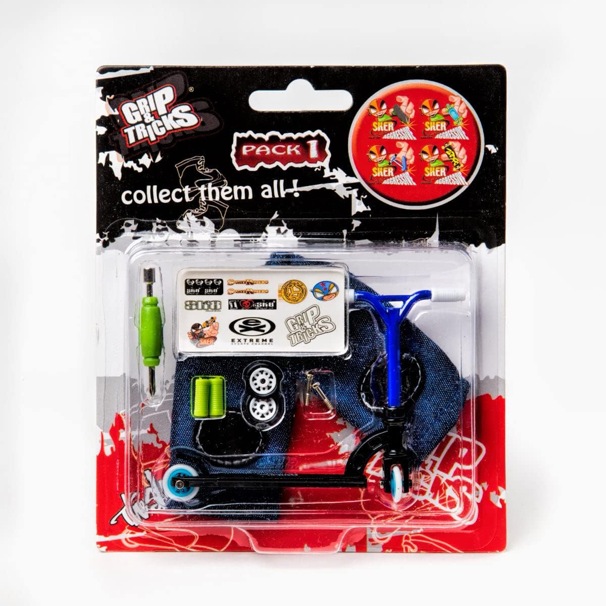 SPIRITRIDERS GRIP TRICKS F Scoot Finger Scooter Stunt - Black/Blue
