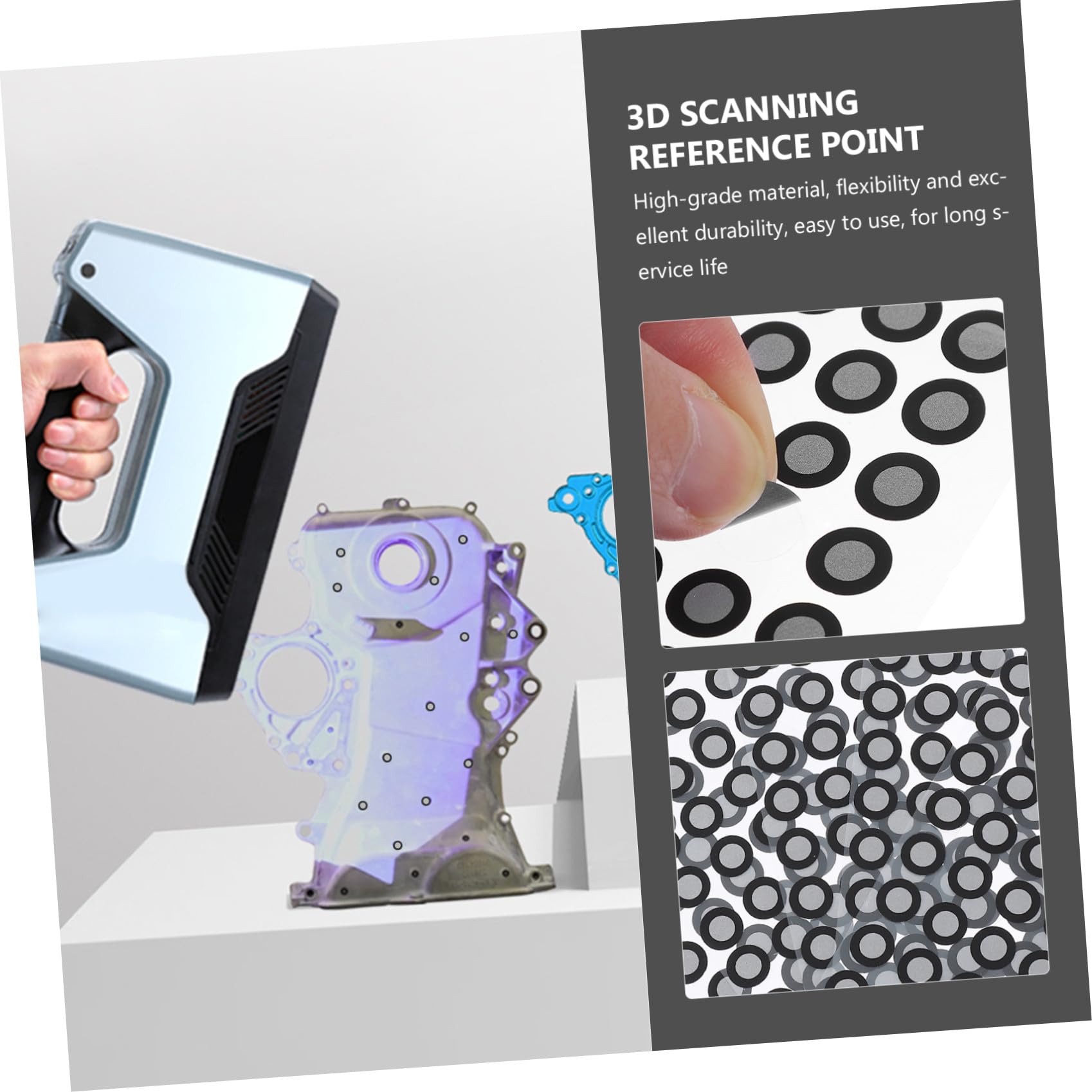 5Blätter Reflektierende Marker Punkte für Scanner Markierungsdots für Präzises Tracking und Positionierung Hochwertiges Reflektierendes Film Material für Optimale Ergebnisse