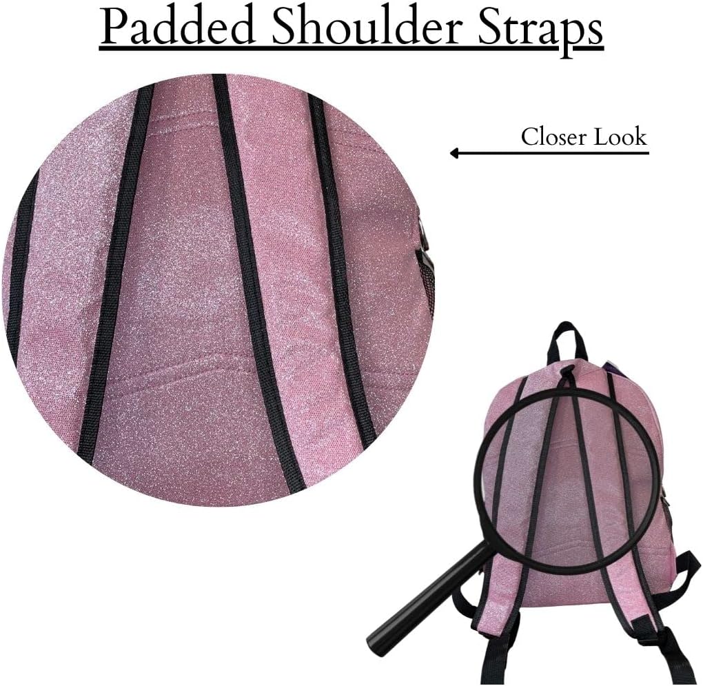 NGIL Canvas School Backpack (Glitter-Pink) - Image 6
