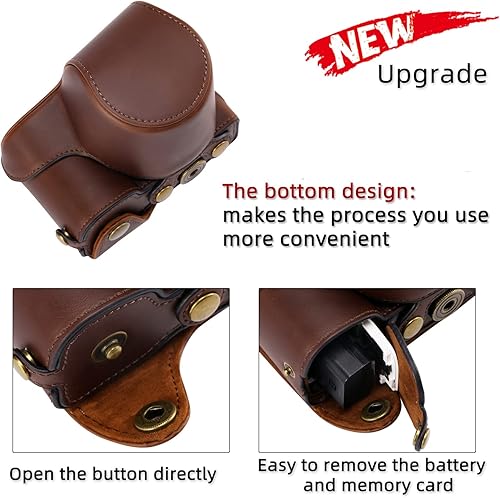 Miniatura 5 de XEVN - Funda para Sony ZV-E10, funda para Sony ZV-E10, funda de piel sintética de alta calidad para cámara Sony Alpha ZV-E10 Fit 0.630-1.969 in