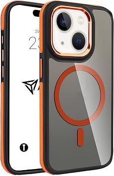 Babilden iPhone 14/15 Plus  in K l f MagSafe ile Uyumlu Askeri S n fta Koruma Sararma  nleyici  izilmeye Diren li S rt Manyetik Telefon K l f  Turuncu