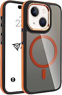 Babilden iPhone MagSafe ile Uyumlu Askeri Sınıfta Koruma Sararma Önleyici Çizilmeye Dirençli Sırt Manyetik Telefon Kılıfı (Turuncu, iPhone 15)