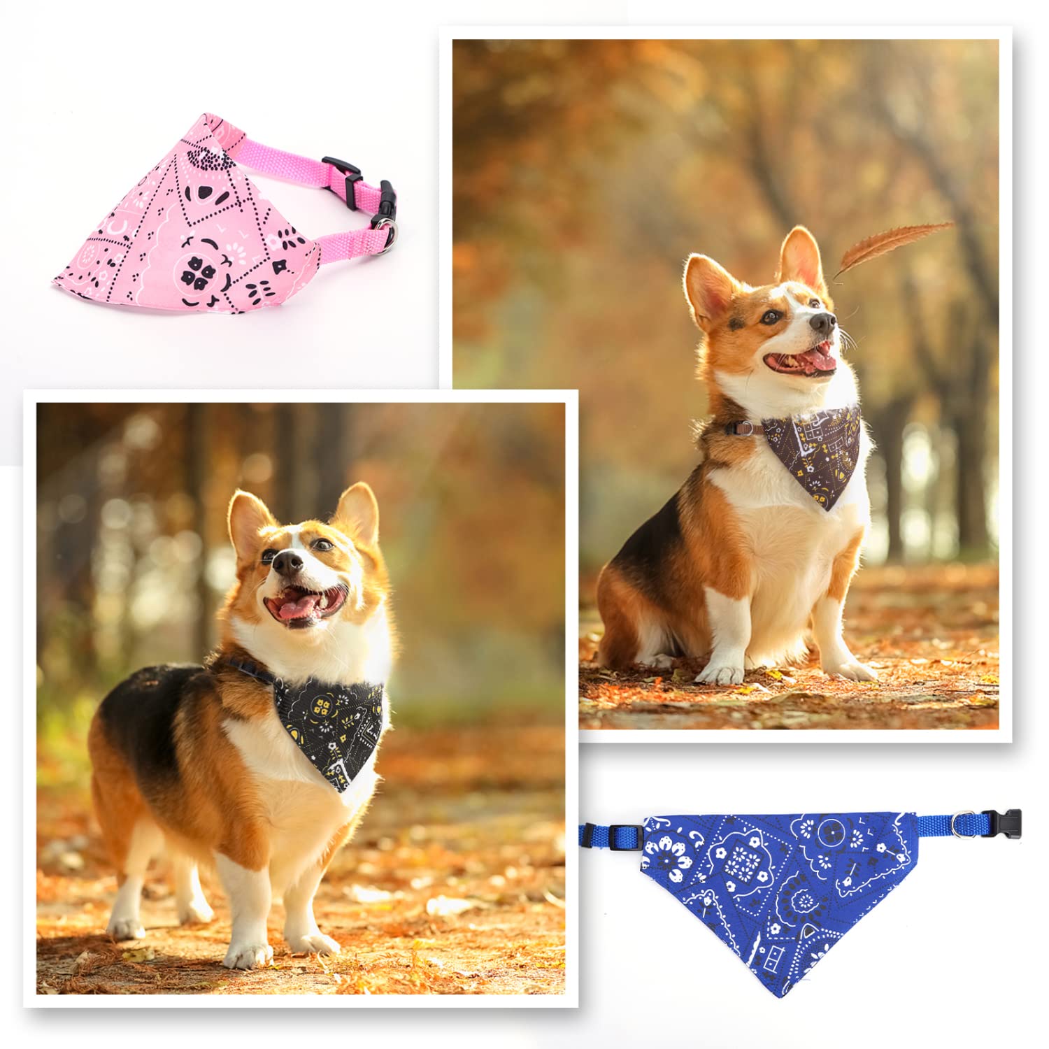 Bandana 4-delige Set Honden Driehoek Sjaal Huisdier