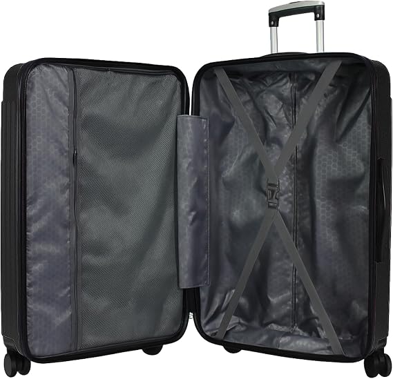 World Traveler Dejuno Cornwall 28-Inch Lightweight Hardside Spinner Luggage - Black