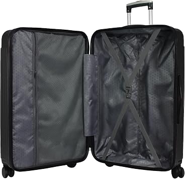 World Traveler Dejuno Cornwall 28-Inch Lightweight Hardside Spinner Luggage - Black
