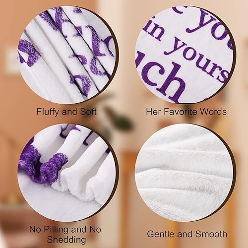 Miniatura 6 de Regalos para mamá, manta con texto en inglés "I Love You Mom", cumpleaños, Navidad, Día de la Madre, San Valentín, regalo para madre, regalos de