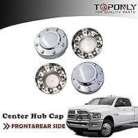 Vista 2 de TQPONLY Tapa central cromada de doble rueda Compatible con accesorios Dodge Ram 3500 2011-2018 Llanta de aleación de 1 tonelada DRW 8 Lug 10