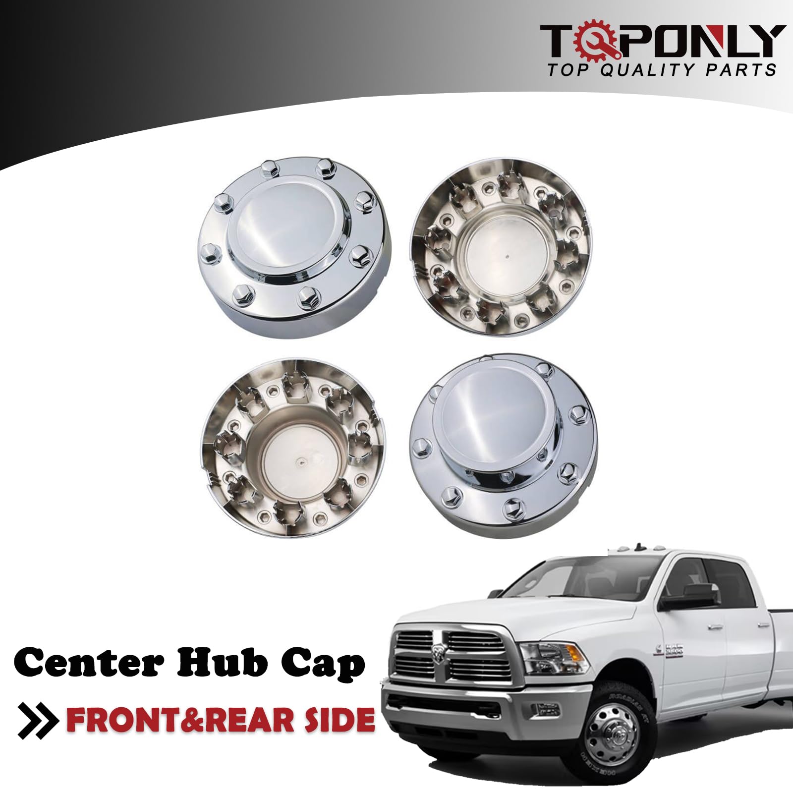 Copricerchi Cromati Anteriori E Posteriori Per Ruota Doppia – Compatibili Con Dodge Ram 3500 Dal 2011 Al 2018 (Modelli Con Cerchi In Alluminio Da 17”)