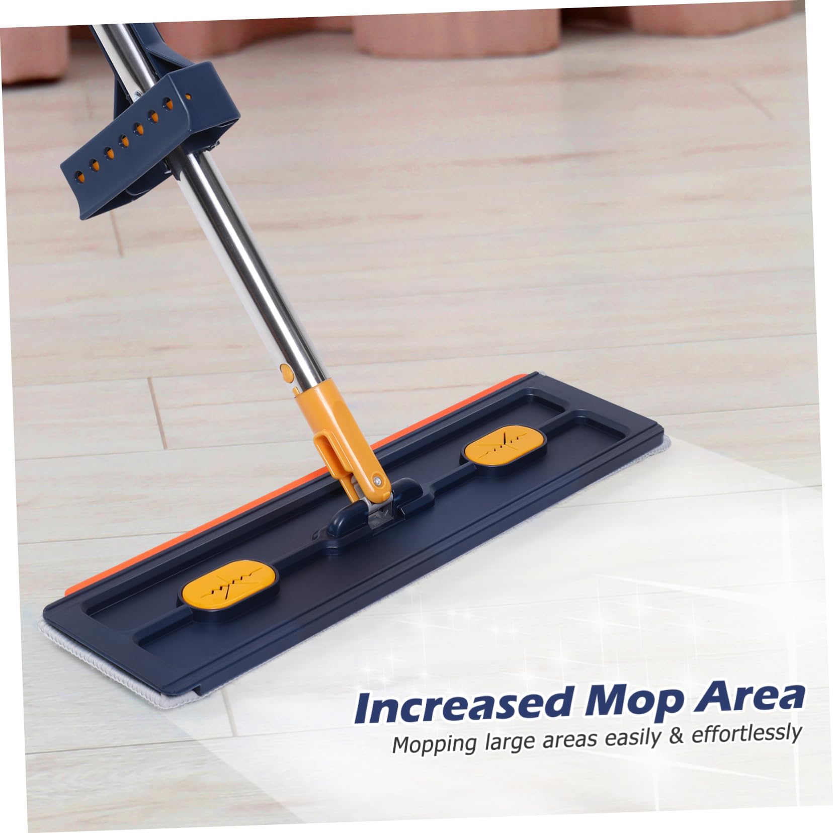 Ipetboom Mopa Plana 6 Almohadillas, Fregona Sin Lavar, Microfibra Absorbente Azul, Herramienta De Limpieza Doméstica, para Suelos y Baños, Adecuado para Fregar y Limpiar Polvo Casa