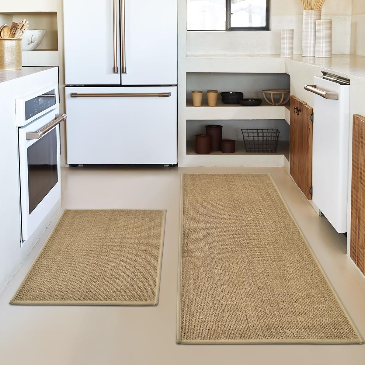 Artoid Mode Tapis de cuisine absorbants pour décoration intérieure et extérieure, tapis de cuisine lavables 43 x 73 cm et 43 x 118 cm, lot de 2