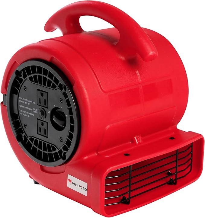 MOUNTO 1/5hp Air Mover 800cfm Blower Fan Carpet Floor Drying Fan 3