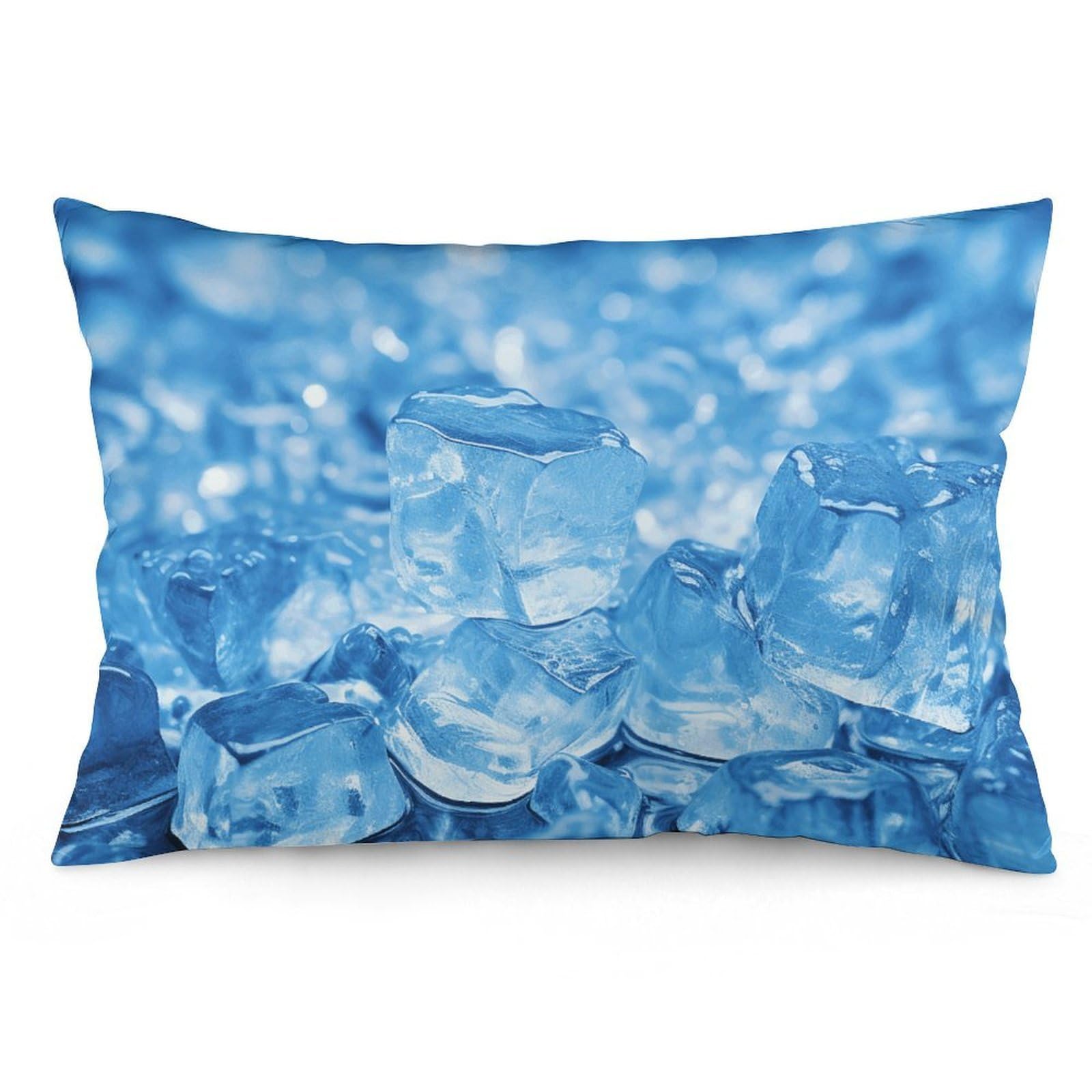 2 Pack Pillow Cases for Hair and Skin, Soft Breathable Pillow Case Covers with Hidden Zipper, Blue Ice Cube Background Pillowcase 20"x30" Pillow Covers for Sleeping Gift