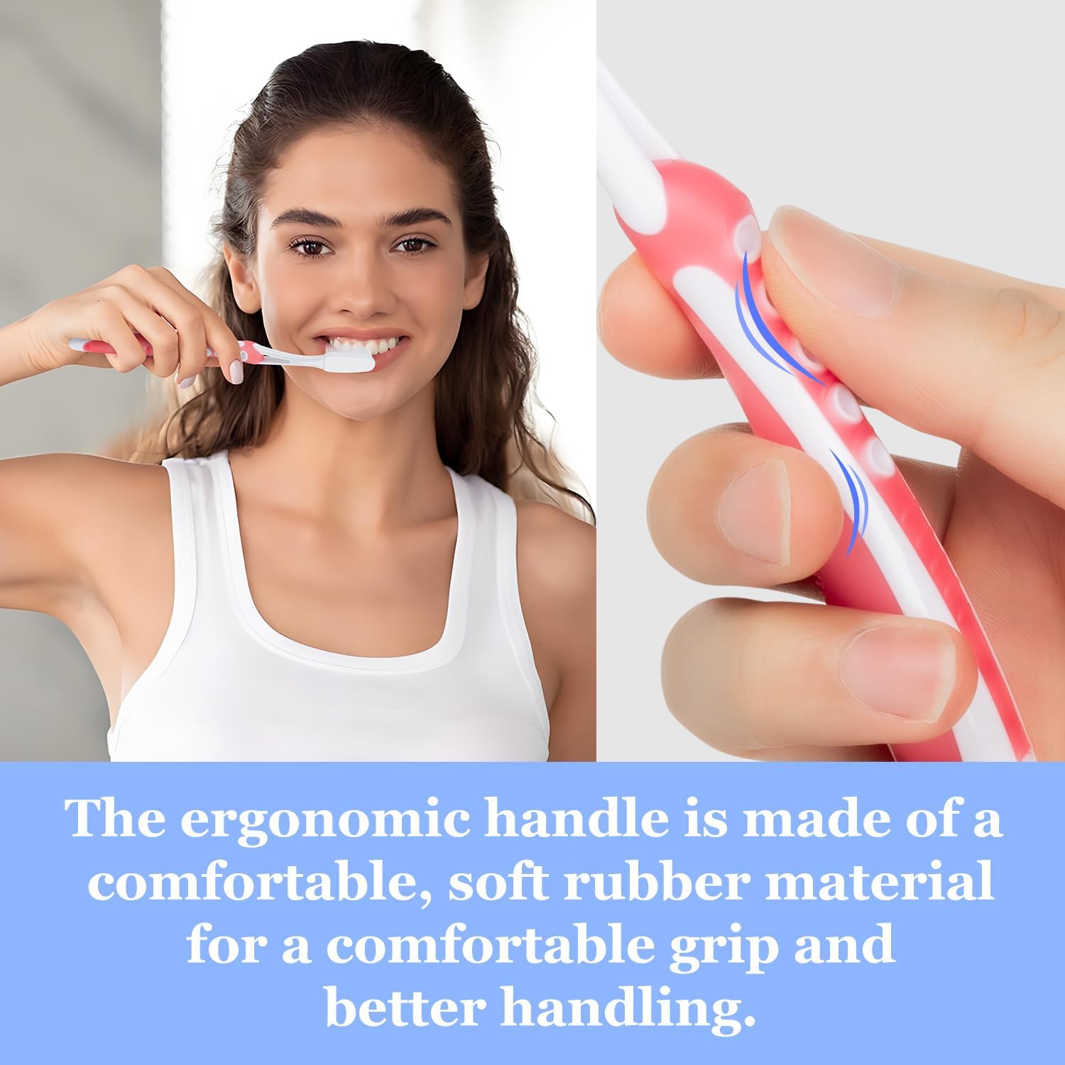Newday Nano Toothbrushes Medium Bristle Silicone for Sensitive Teeth and Gums Individually Wrapped Travel Toothbrush Set, Hard Bristle Toothbrush for Multiple Colors (3 Box)