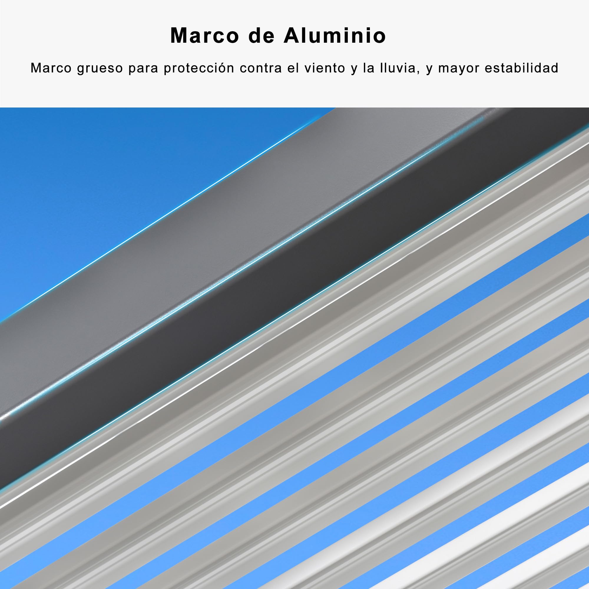 PURPLR Leaf Pergola Bioclimatica 6.35 x 3.5 m Pergolas de Jardin con Lamas Grises Orientables, Pergolas de Aluminio con Postes Blancos para Terraza de Jardín de Estilo Contemporáneo