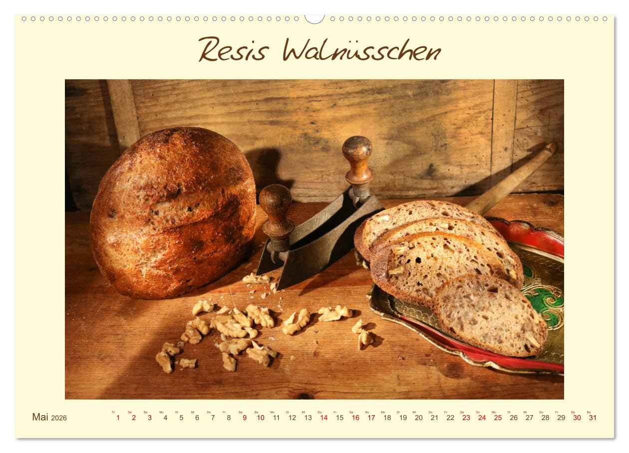 Mein liebstes Brot (hochwertiger Premium Wandkalender 2026 DIN A2 quer), Kunstdruck in Hochglanz: Hausgebackene Sauerteigbrote mit Rezeptverweis (CALVENDO Lifestyle)