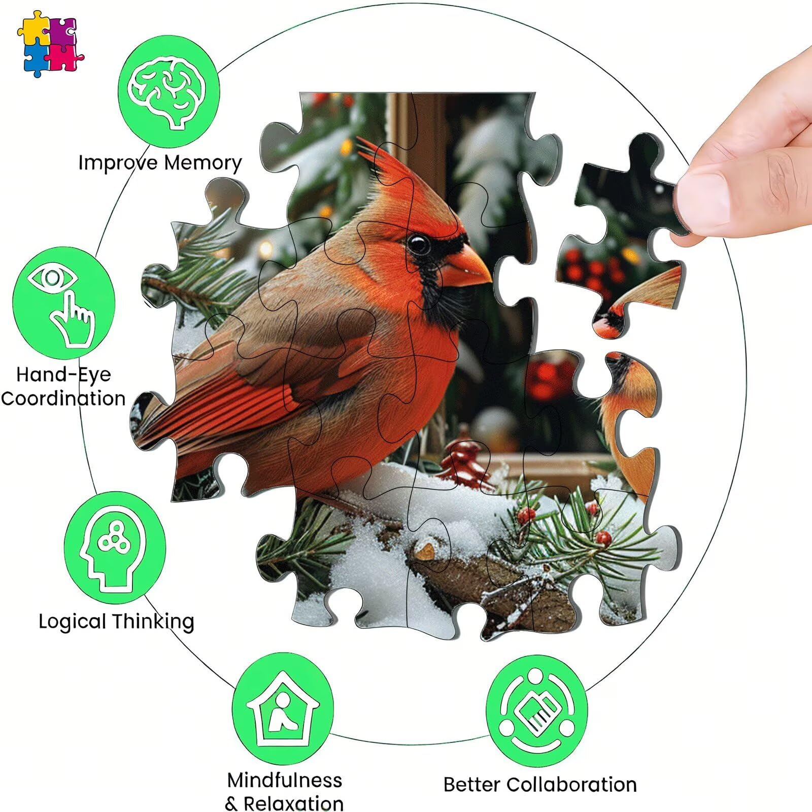 Puzzle 1500 Teile, Vogel Kleiner Bär Holzpuzzle Erwachsene, mit Geschenkbox, Impossible Geschicklichkeitsspiel für Ganze Familie, Präzise Passform & Intensive Farben, Puzzlespiel Entspannung s7h-543