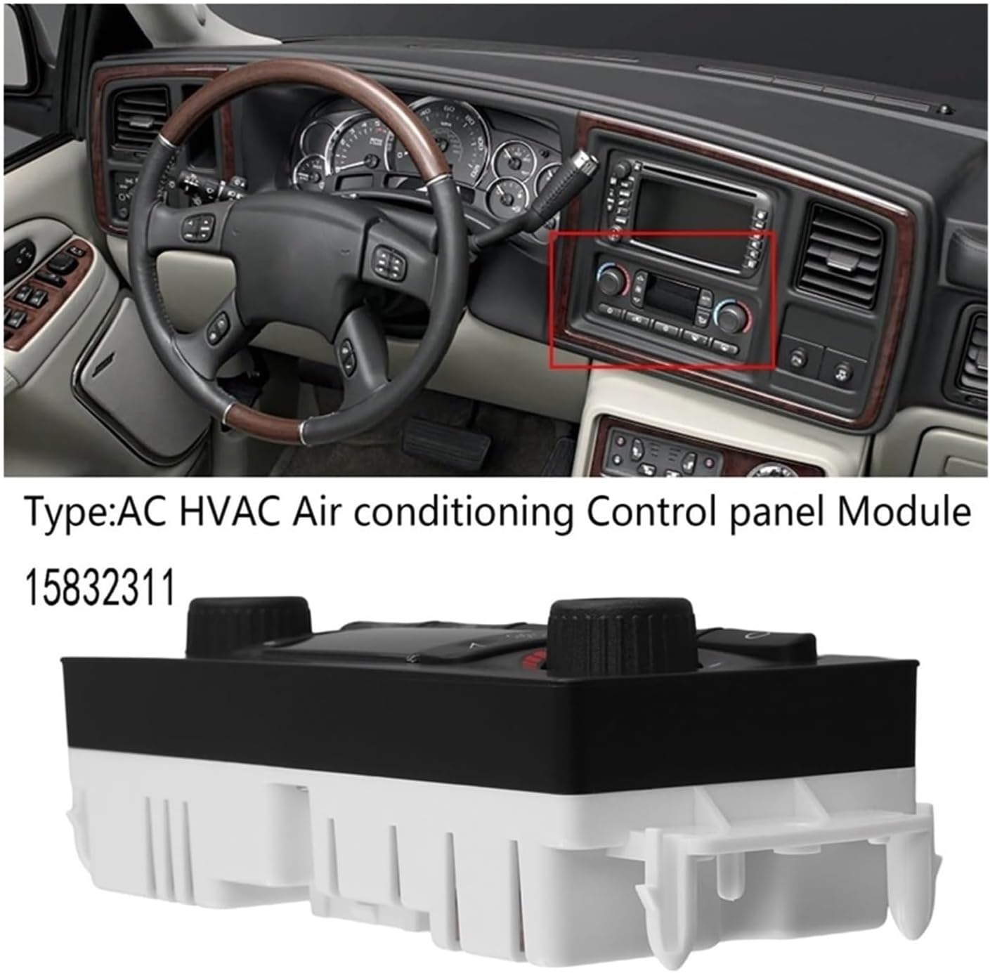 A/C Control Switch Replacement for GMC for Cadillac for Oldsmobile 15832311 Climate Control Module Air Conditioning Panel