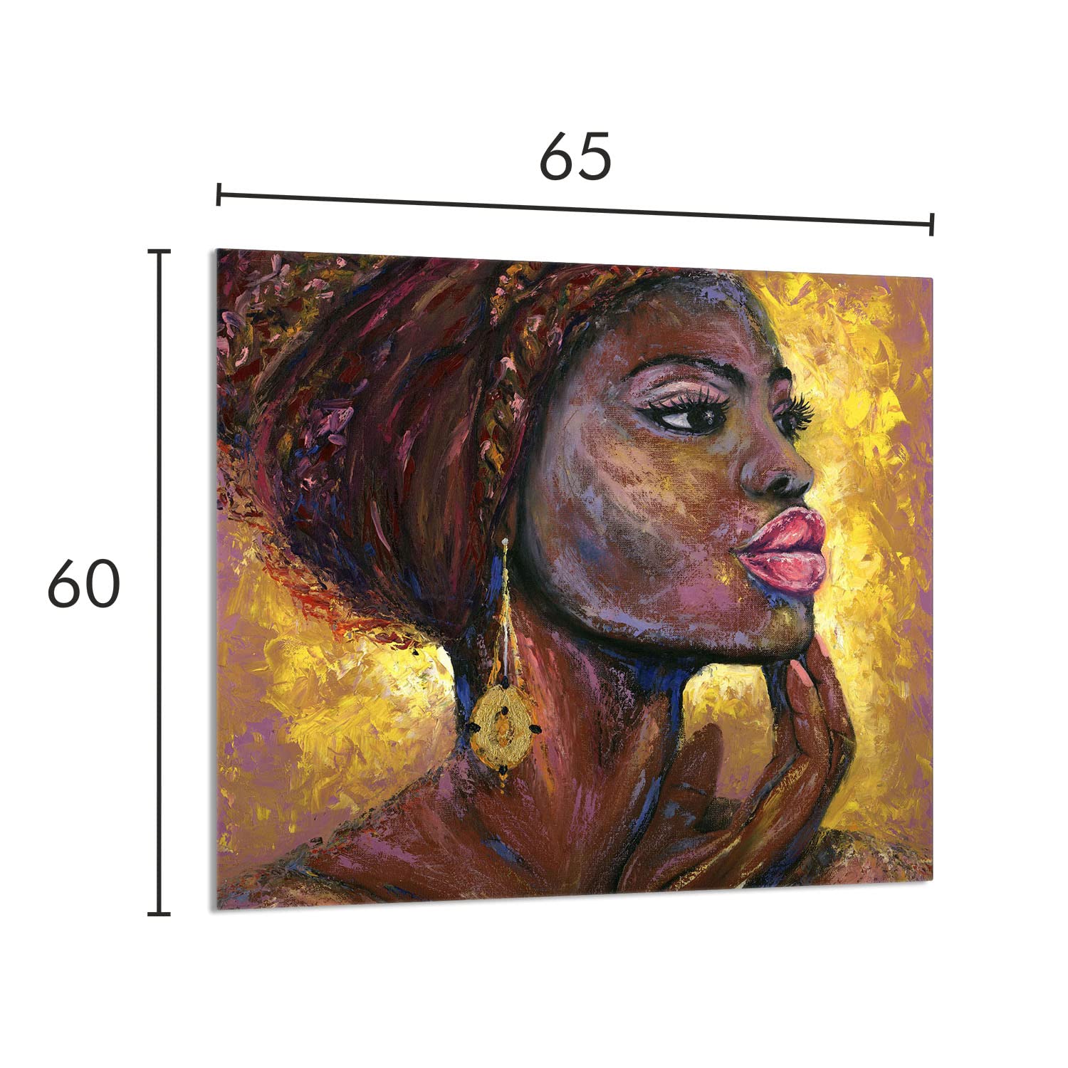 Szklany panel ochronny do kuchni Lacobel, szklana płyta ochronna na kuchenkę, 65x60 cm, szklana deska do krojenia, ochrona przed rozpryskiwaniem, uniwersalna, KOBIETA