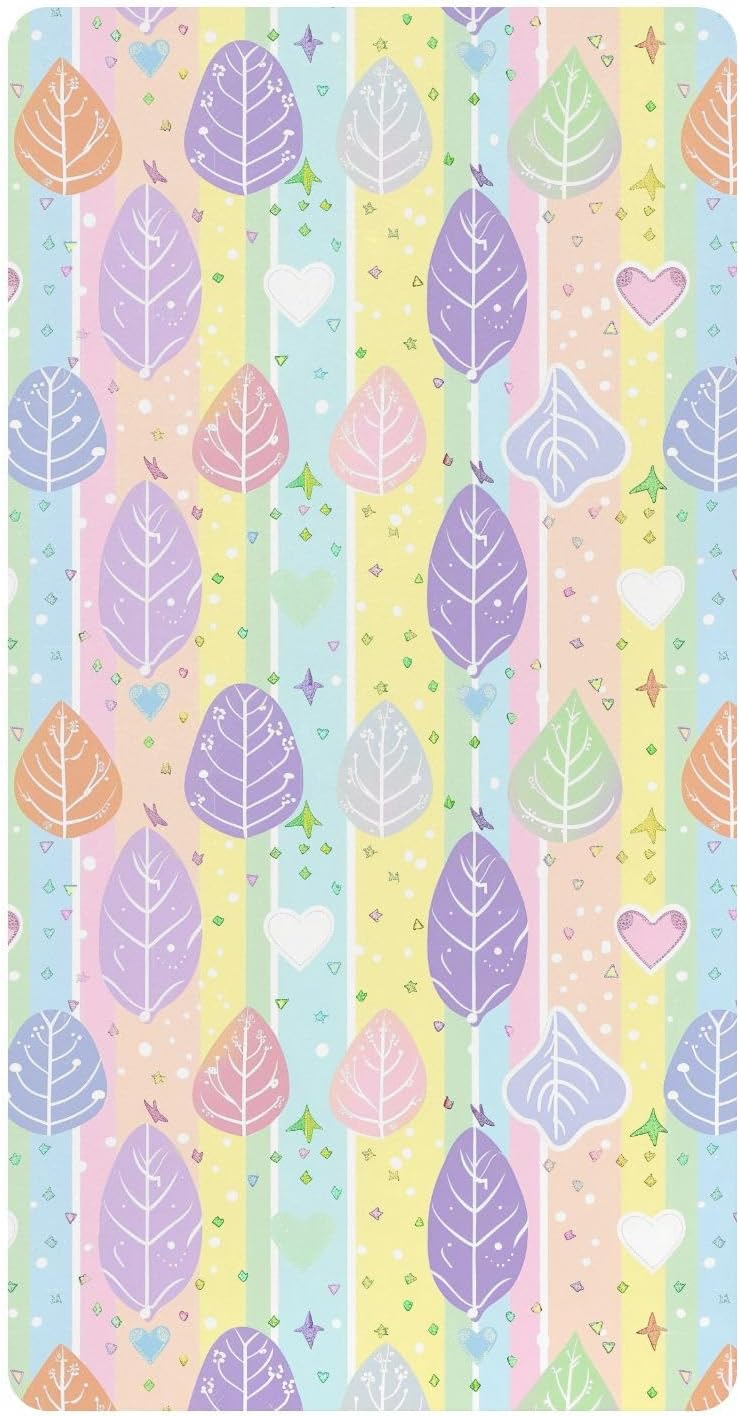 Cotton Crib Sheets for Baby Boys Girls Ultra Soft Leaves Cartoon Unisex Child Crib Sheets for Nursery Decor 1 Pack decoracion para cuna de 39x27