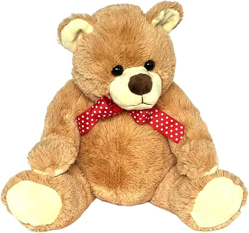 Miniatura 3 de Auswella Oso marrón de 16 pulgadas - Oso de peluche posable de felpa, 9 puntos de posar