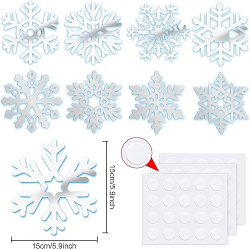 Miniatura 2 de Snowflake Cutouts Decorations Christmas Snowflake Paper Cutouts with Glue Point Dots for Christmas Party Winter Party Frozen Party Home Class Office