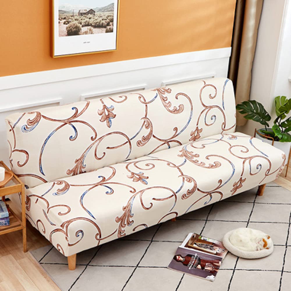 Housse de canapé-lit sans bras extensible futon 190-230 cm LIJUCAI