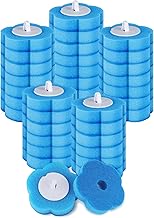 Pack of 36 Disposable Toilet Brush Replacement Head, Toilet Cleaner Replacement, Blue Sponge Cleaning Pads with Cleaning Fluid, Flower-shaped Sponge Head (Blue - Sea Fresh Fragrance)