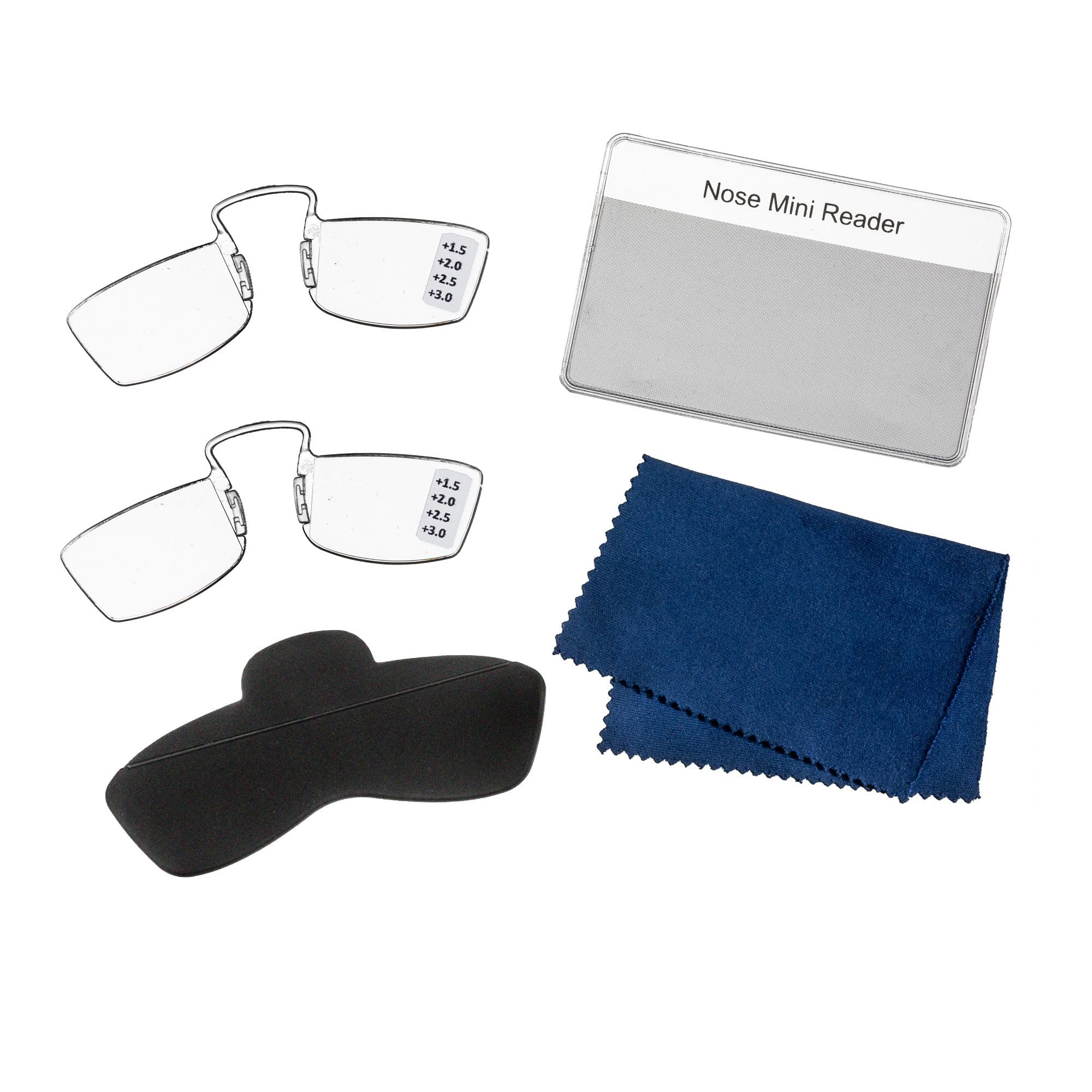 Genérico mini gafas de lectura, sin patillas, para presbicia hombre y mujer, lentes compactos, varias graduaciones, siempre a mano, practicos para usar y transportar
