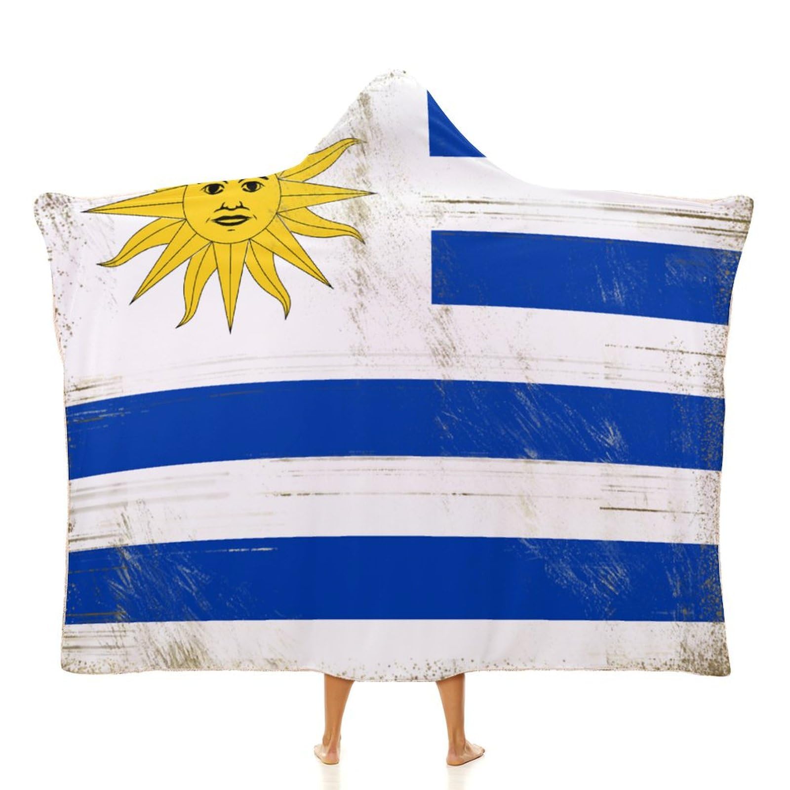 Couverture à capuche Uruguay le cadeau idéal en polaire douce pour lit et maison