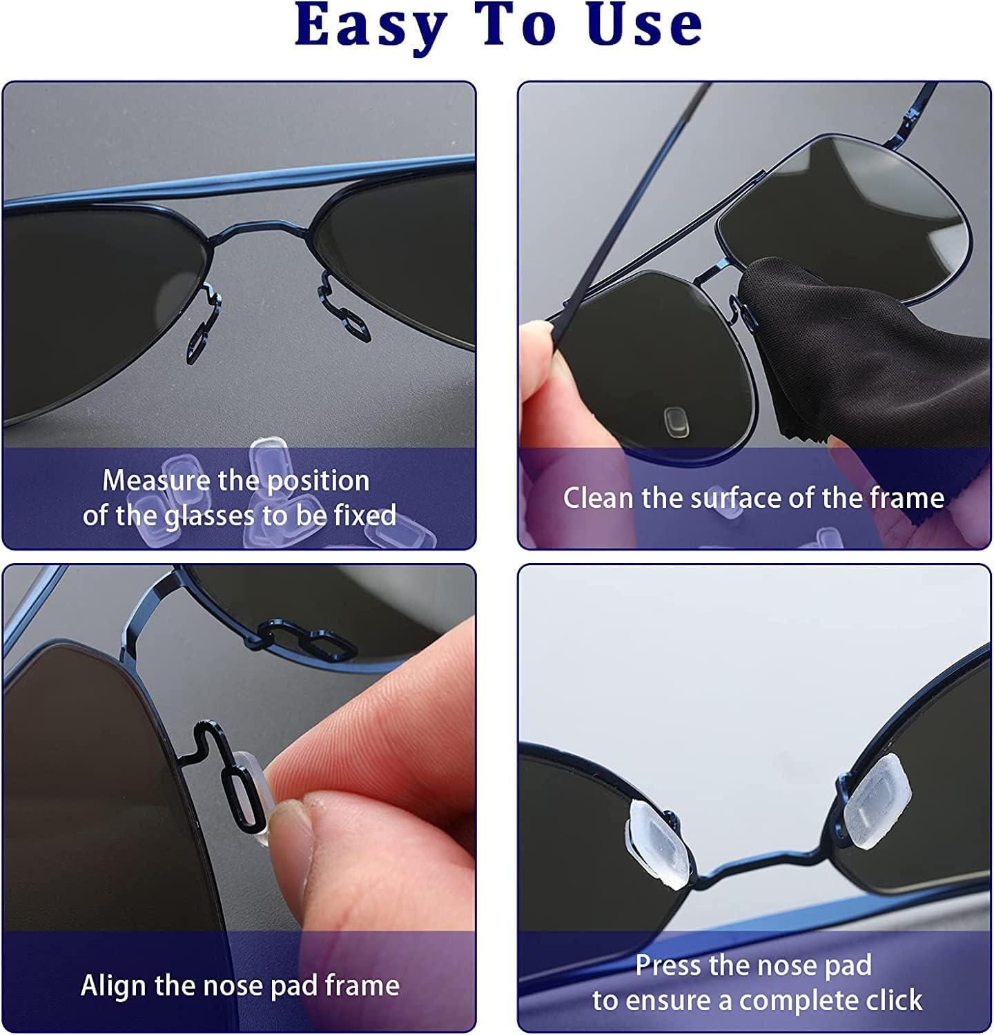 Nose Pads Covers,Slip-on Eyeglasses Nose Pads Covers,Soft Silicone Eye Glasses Nose Piece,Anti-Slip Nose Cushion Piece Nose Bridge Pads(White,500 Pairs /1000pcs)