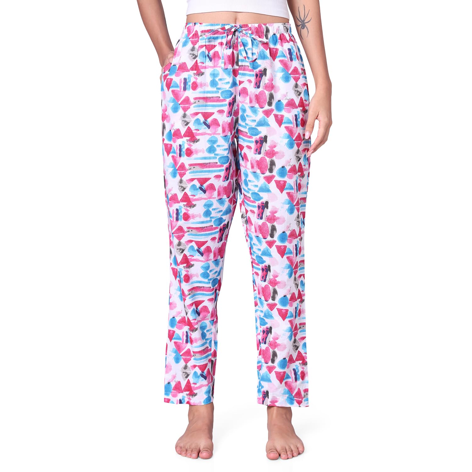 urban scottish Women Cotton Printed Pyjama with Side Pockets-picture-25
