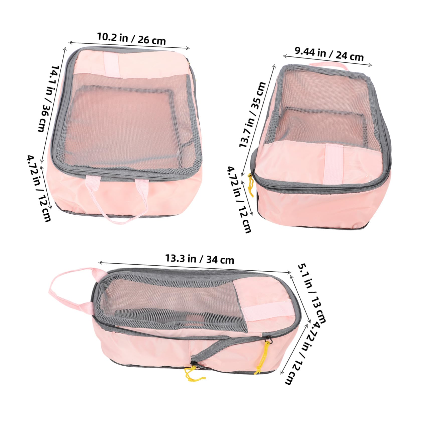 Hohopeti Organizer Da Viaggio Set 3 Pezzi Oxford Leggero, Cubi Di Imballaggio a Compressione e Borse Porta Scarpe, Organizzatori Per Bagagli Per Viaggi Di Lavoro, Vacanze e Campeggio